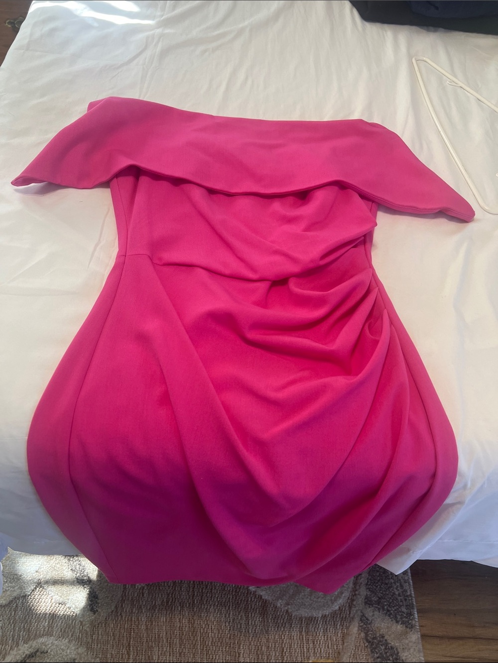 Vince Camuto Strapless Draped Dress in Hot Pink